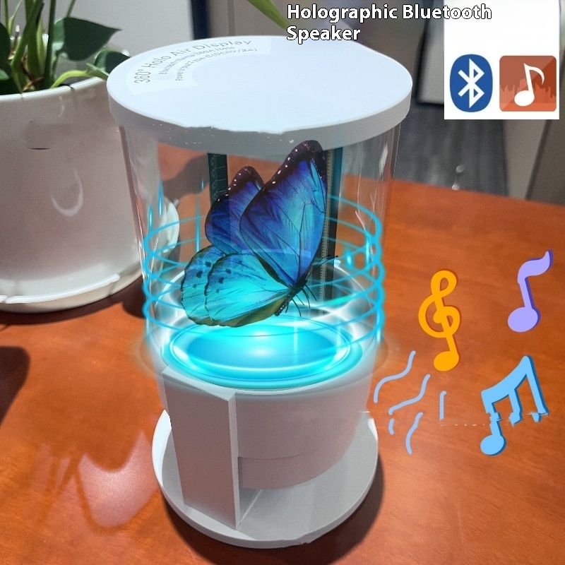 360-degree 3D Holographic Fan Bluetooth Speaker Advertising Machine Air Imaging Stereo Cylindrical Screen - Image 2