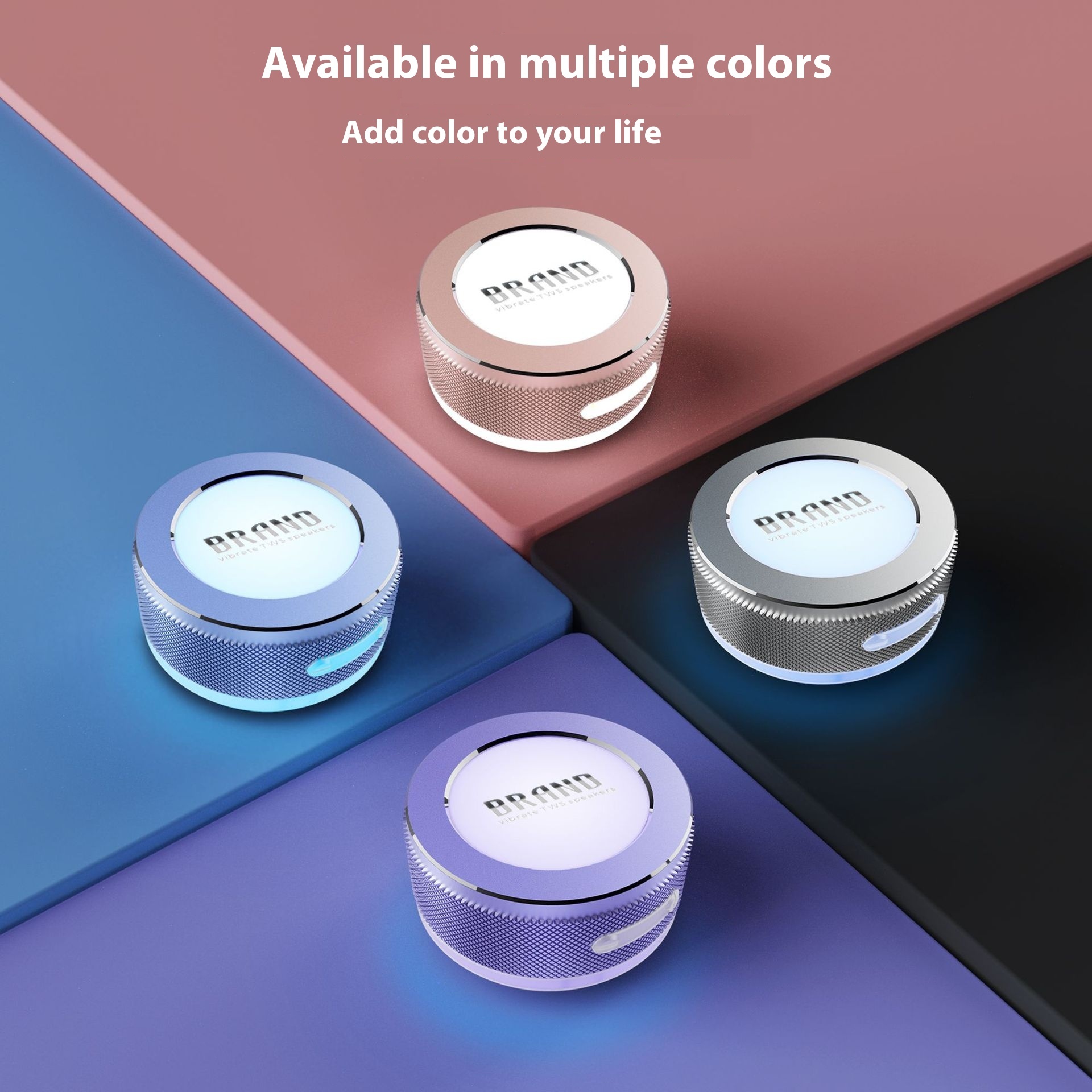 Small Wireless Bone Conduction Speakers Bluetooth Vibration Speaker With Color LED Light Portable Surface Adsorption Speaker - Image 5