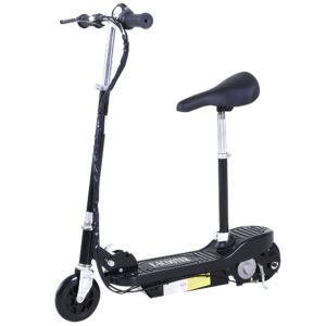 Powered E-Scooter Ride-On, With Brakes, Adjustable Seat, Adjustable Handlebars, Black