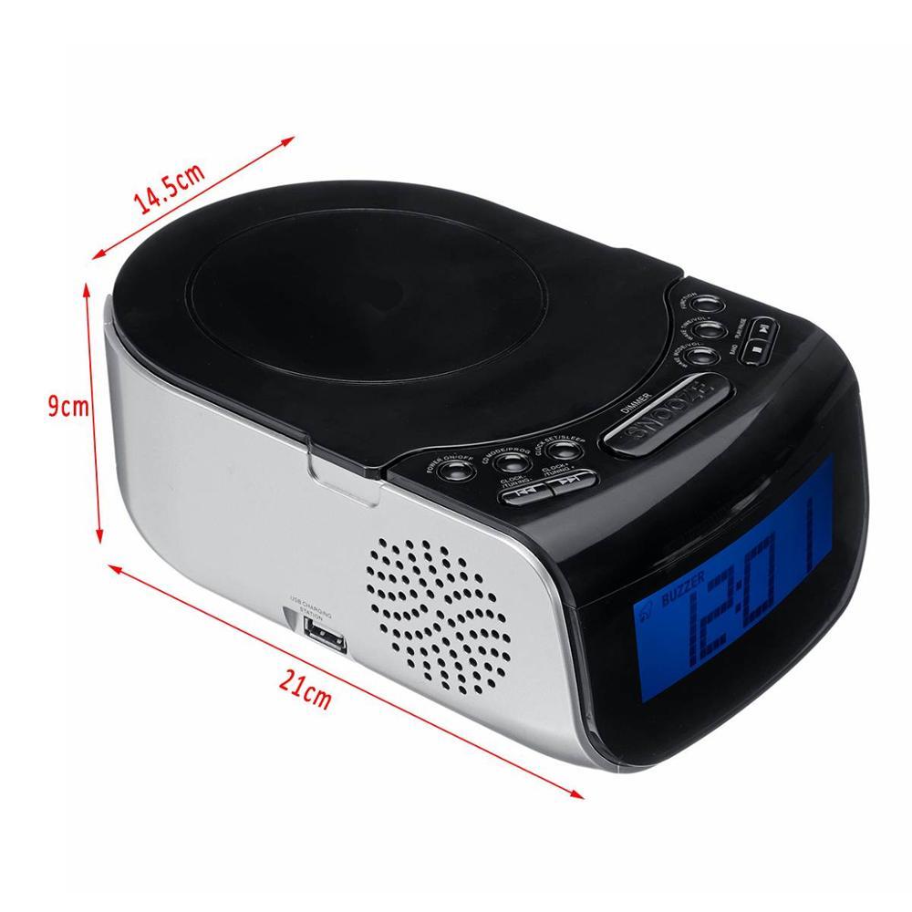 LCD Digital Alarm Dual Speakers Radio CD Music Player - Image 3