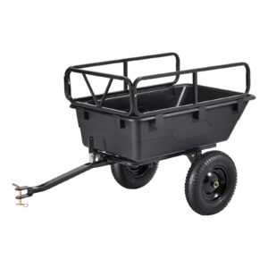 Dump Trailer 500 Lbs 10 Cu. Ft Tow Behind Plastic Garden ATV Trailer Cart