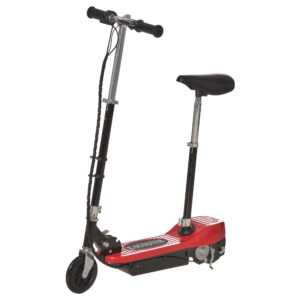 Powered Electric Scooter Ride-On, With Brakes, Adjustable Seat, Adjustable Handlebars, Red