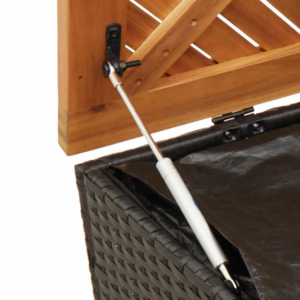 Garden Chest 110x Poly Rattan Acacia Wood Garden Chest - Image 9