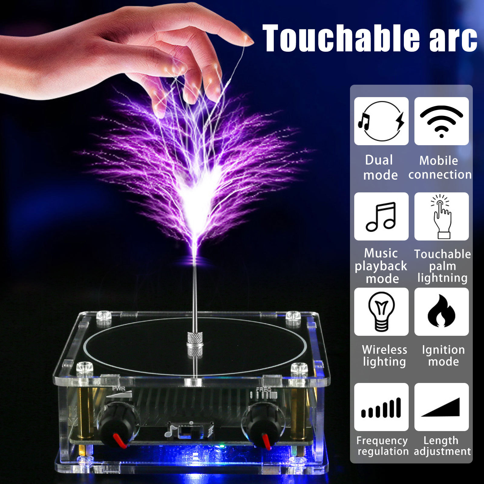 Music Tesla Coil Touchable Artificial Lightning Ar C Plasma Loudspeaker Generator Desktop Toy Wireless Transmission Experiment - Image 2