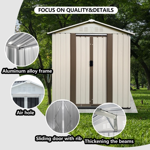 Outdoor Storage Garden Shed 5FTx3FT Roof White - Image 2