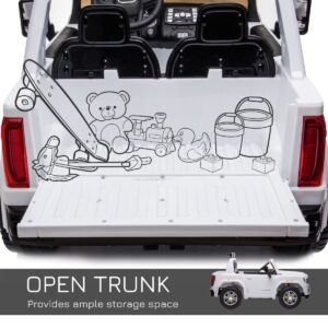 12V Battery Kids GMC Sierra HD Ride On Toy With Remote Control, Bright Headlights & Working Suspension - White