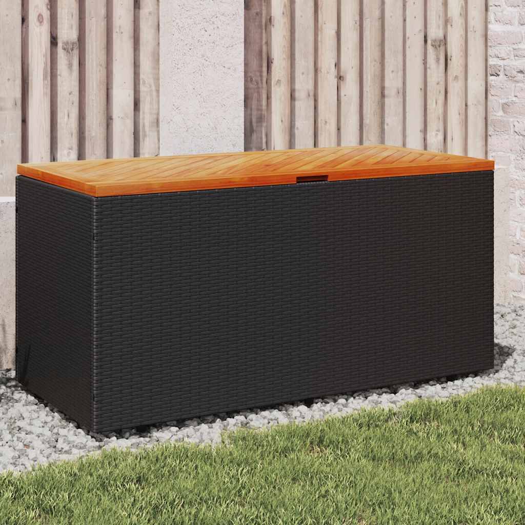 Garden Chest 110x Poly Rattan Acacia Wood Garden Chest - Image 7