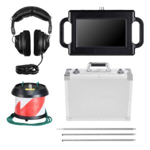 Pipe Water Leak Detector, 1Hz-5000Hz, 7" Touchscreen Pipeline Leakage Detection Locator For 6.6FT (2m) Underground Plumbing – With Sensor, 3 Listening Rods, Headphones, 8GB Card & Carry Case