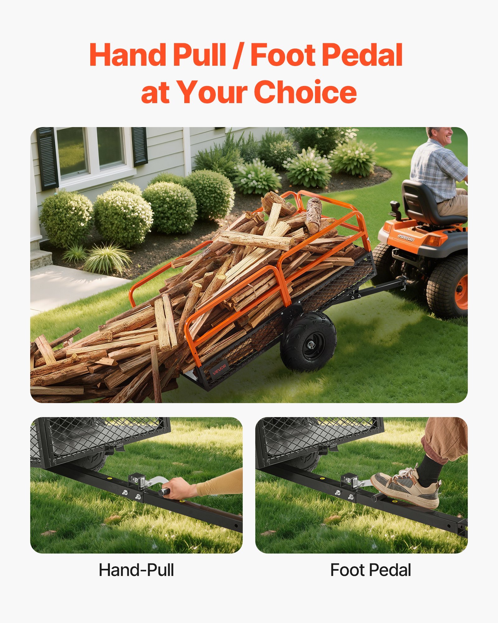 Dump Trailer 1600 Lbs 22 Cu. Ft Tow Behind Steel Garden Yard Trailer Cart - Image 4