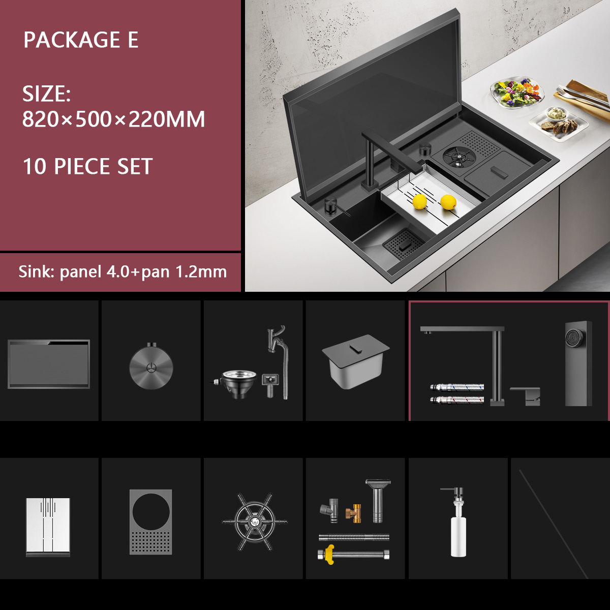 Sink With Cover Kitchen Stainless Steel Sink - Image 5