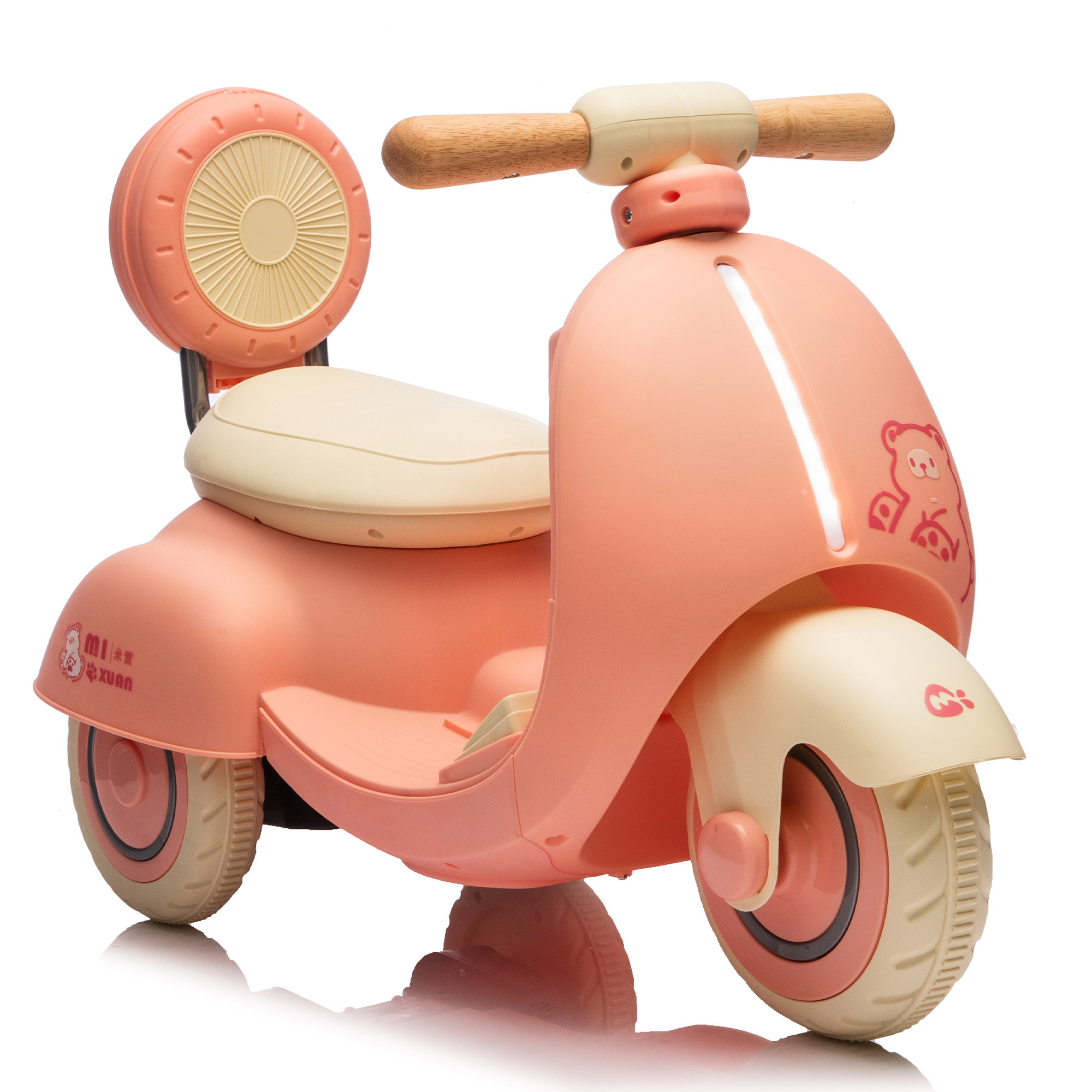 12V Kids Ride On Electric Motorcycle,Toddler Scooter W Parents Control,Three-Wheel Stable Design,Special Wooden Handle,Smoother Output And Slow Start&Stop,More Suitable For 1-3 Years BABY's First Toy. - Image 2