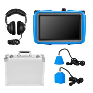 Pipe Water Leak Detector For Indoors, 1Hz-10000Hz, 7" Touchscreen Plumbing Water Leakage Detection Locator With Horizontal & Vertical Sensors, Headphones, 8GB SD Card & Carry Case For Home Use
