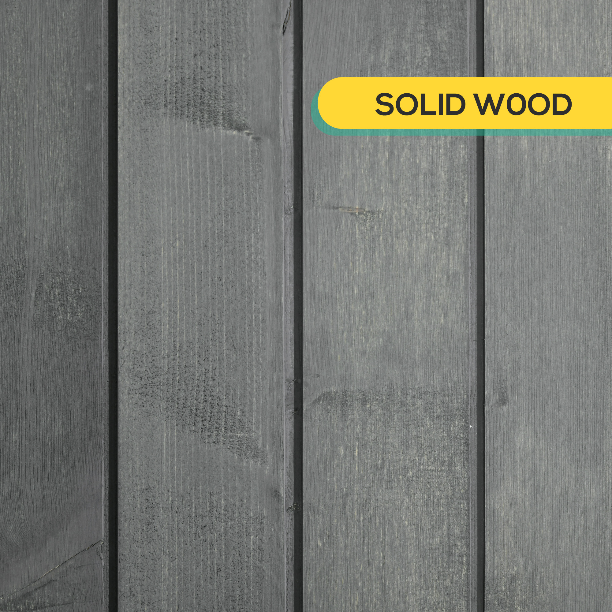 Outdoor Storage Cabinet Wooden Garden Shed Utility Tool Organizer with Waterproof Asphalt Rood, Lockable Doors, 3 Tier Shelves for Lawn, Backyard, Gray - Image 2