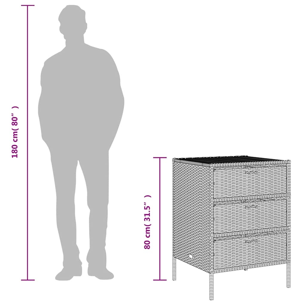 Garden Cabinet 55x Poly Rattan Garden Cabinet 55x - Image 2