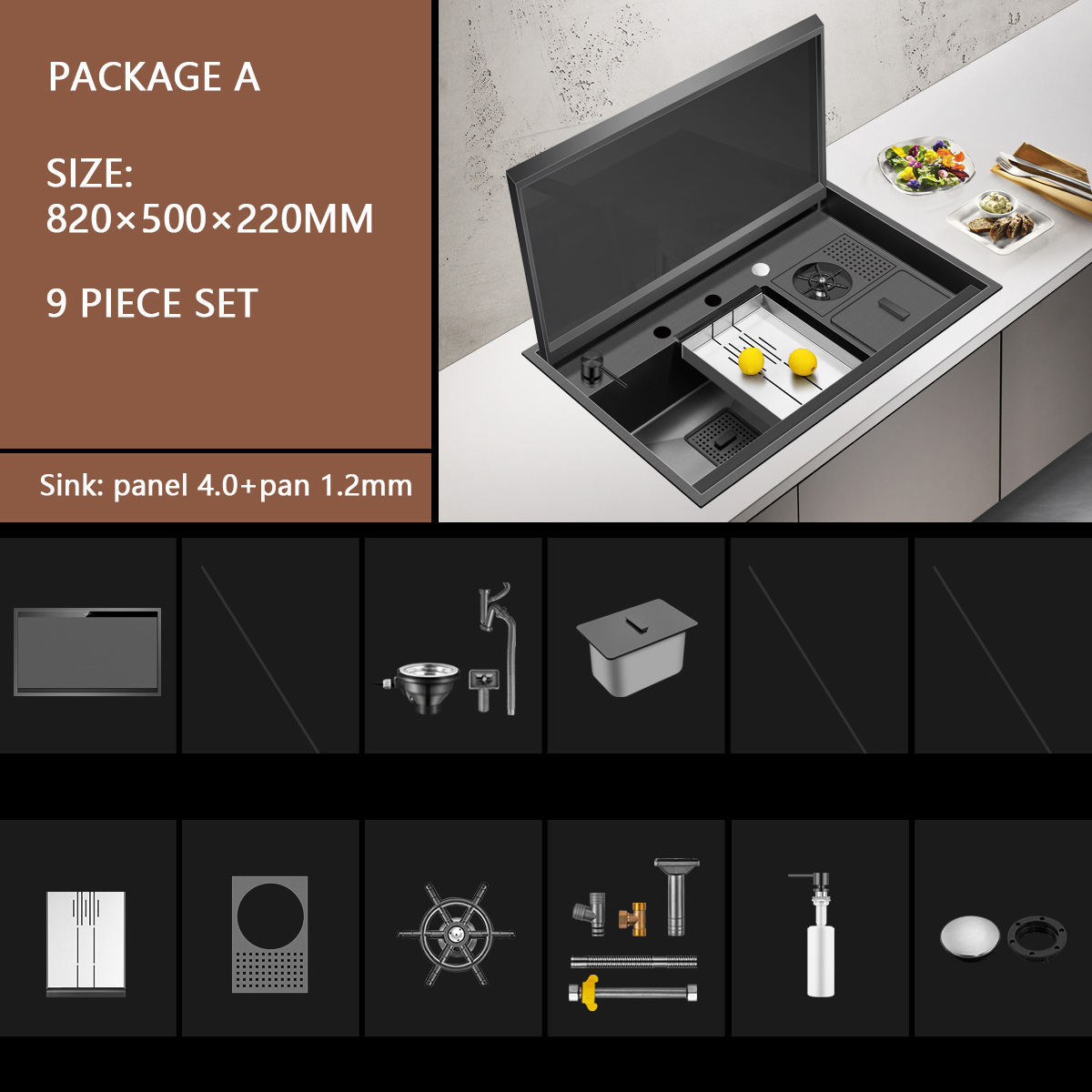 Sink With Cover Kitchen Stainless Steel Sink - Image 8