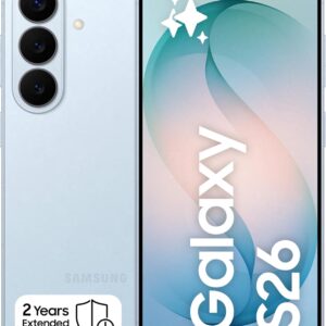 Galaxy S26	6.3" AMOLED, 50MP Main Camera, Compact Design, Snapdragon 8 Elite Gen 5, 256GB Base Storage Sky Blue