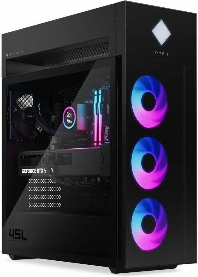 HP OMEN 45L Gaming Desktop GT22-3080, Windows 11 Pro, Intel Core Ultra 7, 32GB RAM, 2TB SSD, NVIDIA GeForce RTX 5080, Black - Image 4