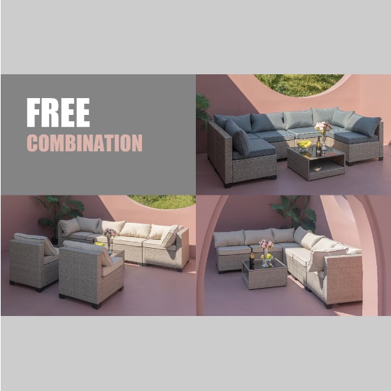 7-piece Patio Sofa Furniture Set - Image 6