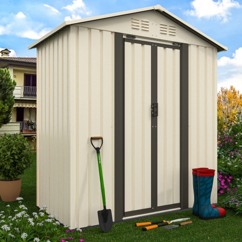 Outdoor Storage Garden Shed 5FTx3FT Roof White - Image 8