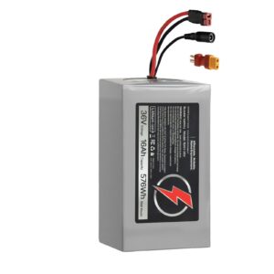 36V Electric Scooter Battery, 16Ah, Ebike Lithium Battery Pack With 30A BMS, Charger, T-Plug Expansion Cable, 500+ Cycles, Compatible With 2880W Motors, For Electric Bikes Bicycles, Scooters