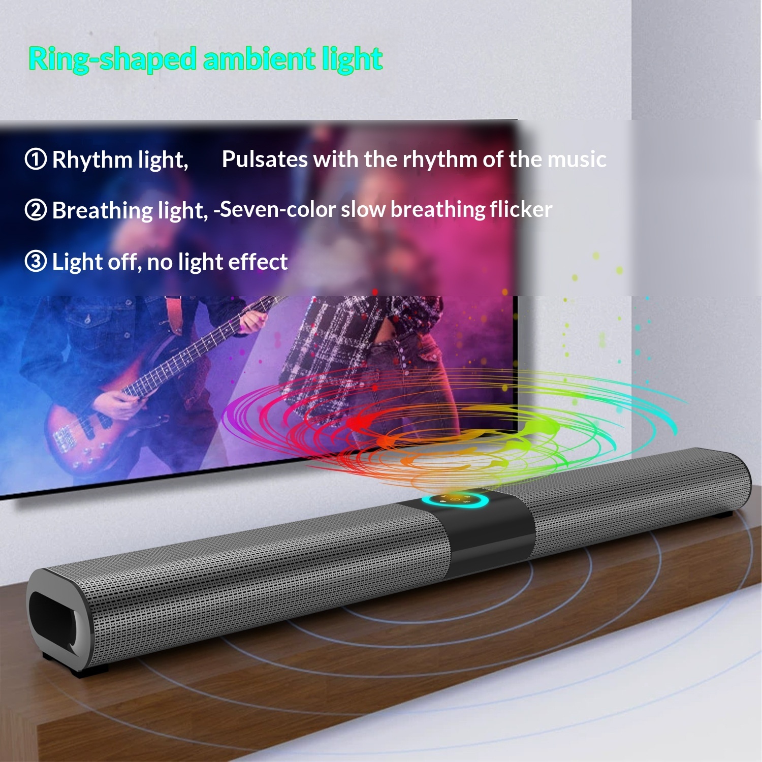 Bluetooth Speaker Wireless Card-Reading Long Strip Wall-Mounted Home Theater Audio System