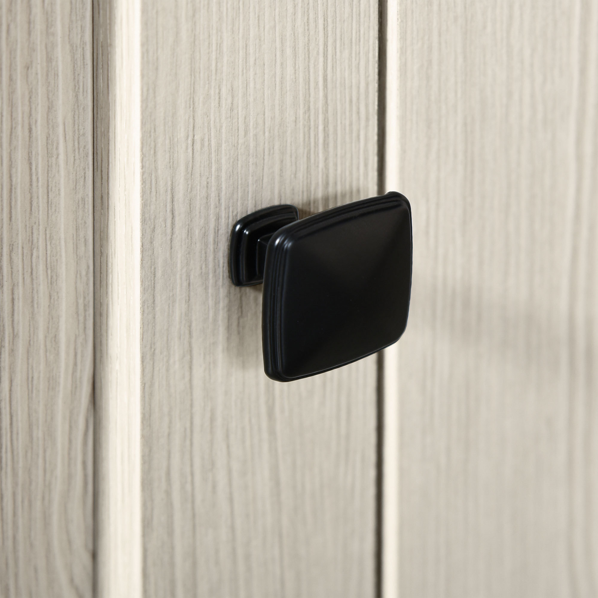 Farmhouse Computer Desk with Storage, Home Office Desk with 2 Drawers and 2 Cabinets, Cream White - Image 4