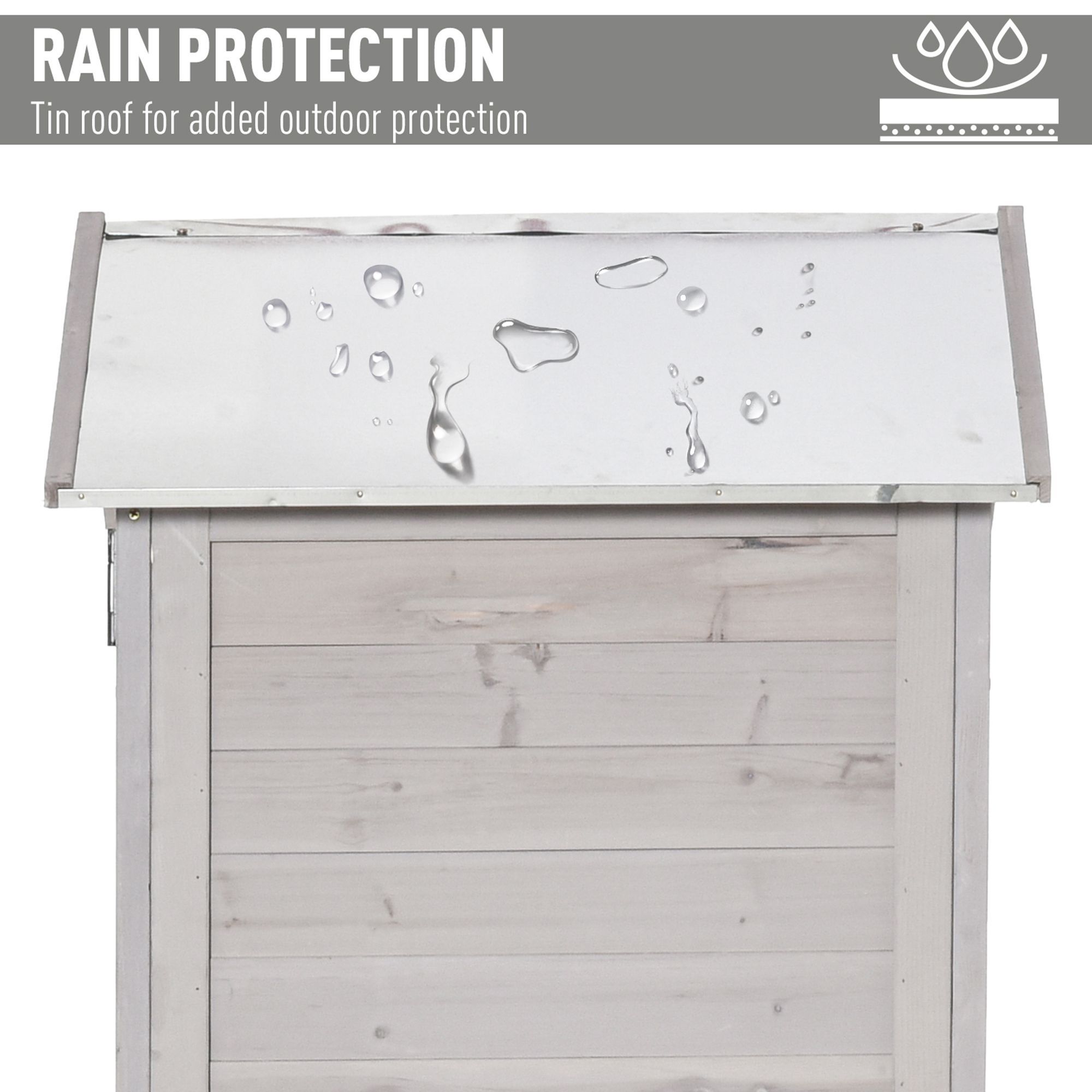 Wooden Garden Cabinet 4-Tier Storage Shed Lockable Organizer w/ Foot Pad Handle - Image 6