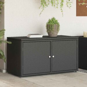 Garden Cabinet 110x55x60.5 cm Poly Rattan Garden Cabinet