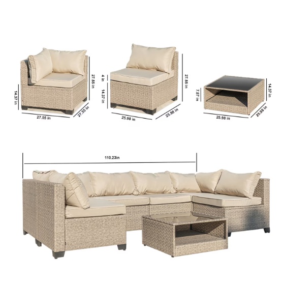 7-piece Patio Sofa Furniture Set - Image 4