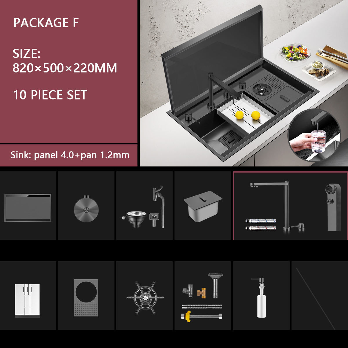 Sink With Cover Kitchen Stainless Steel Sink - Image 9