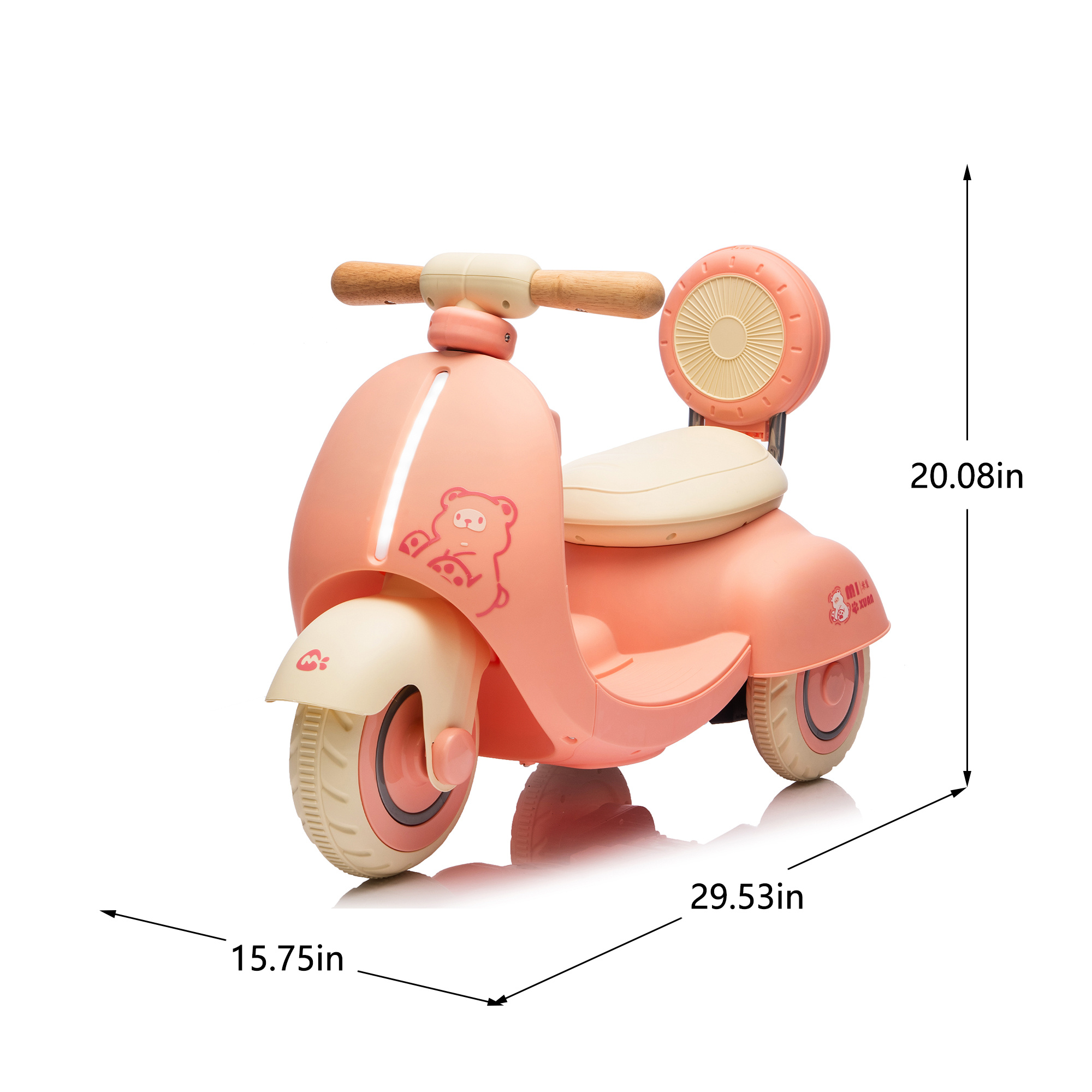 12V Kids Ride On Electric Motorcycle,Toddler Scooter W Parents Control,Three-Wheel Stable Design,Special Wooden Handle,Smoother Output And Slow Start&Stop,More Suitable For 1-3 Years BABY's First Toy. - Image 5