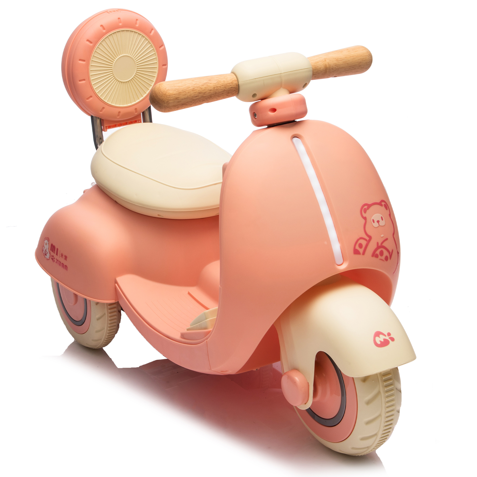 12V Kids Ride On Electric Motorcycle,Toddler Scooter W Parents Control,Three-Wheel Stable Design,Special Wooden Handle,Smoother Output And Slow Start&Stop,More Suitable For 1-3 Years BABY's First Toy. - Image 4