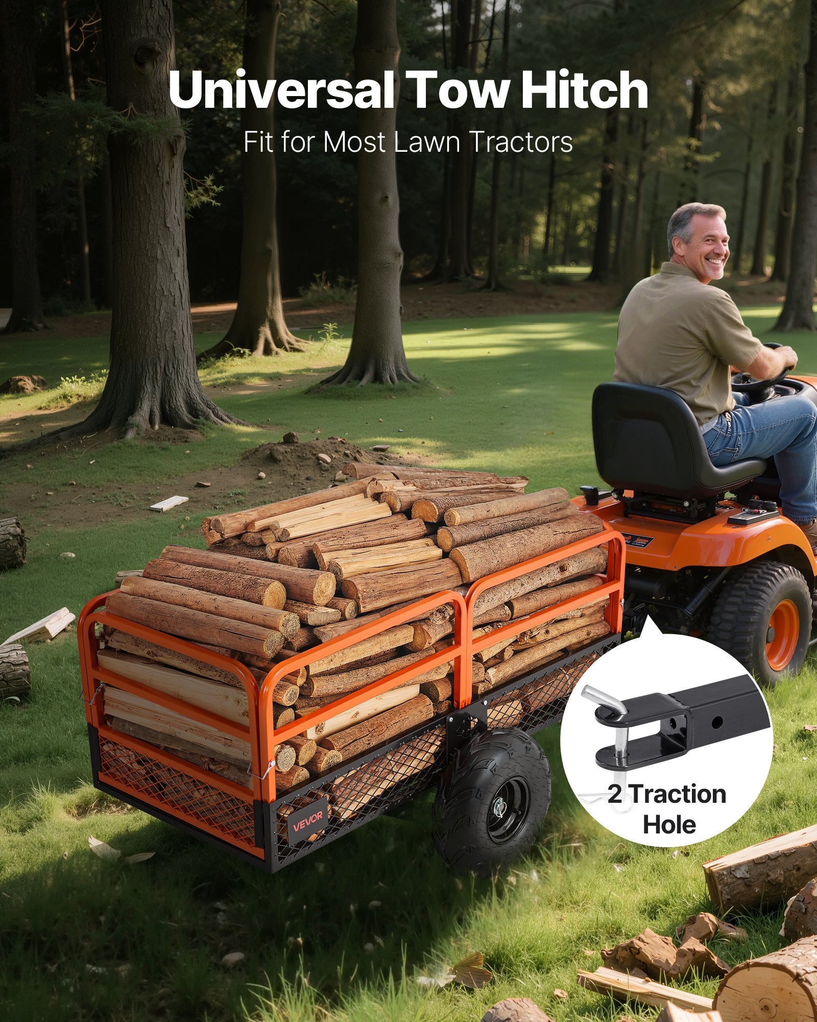 Dump Trailer 1600 Lbs 22 Cu. Ft Tow Behind Steel Garden Yard Trailer Cart - Image 3