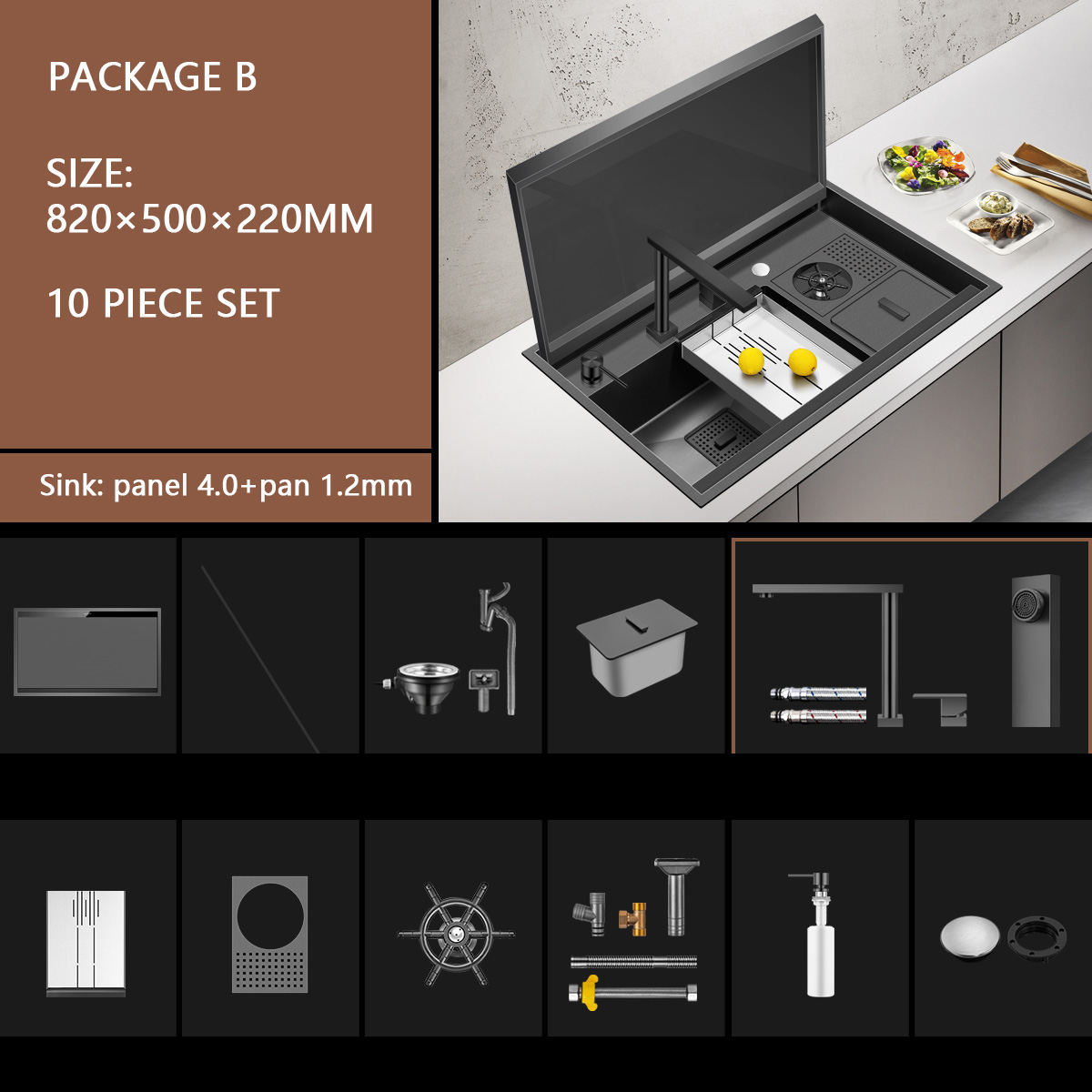 Sink With Cover Kitchen Stainless Steel Sink - Image 7