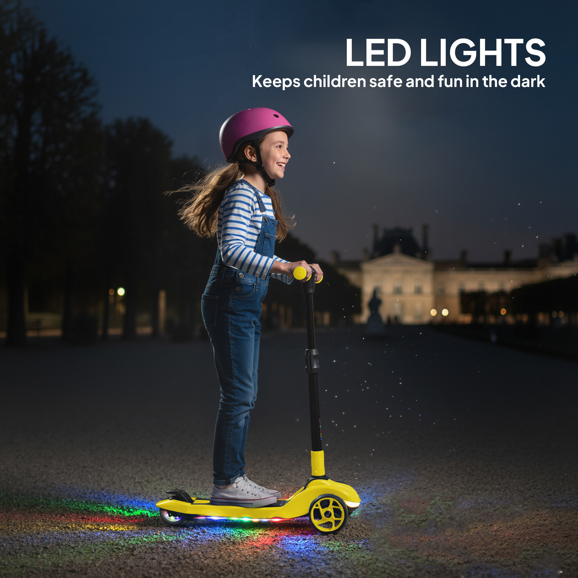 Three-Wheel Foldable Electric Scooter For Kids Aged 6-10 Years, Yellow - Image 4