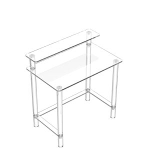 Acrylic Table, 2 Tiers Clear Office Desk With Monitor Stand, Acrylic Study Computer Desk, Modern Side End Table Nightstand For Bedroom, Office, Study, Cloakroom, 19.7 X 31.5 X 34.7 In (Clear)