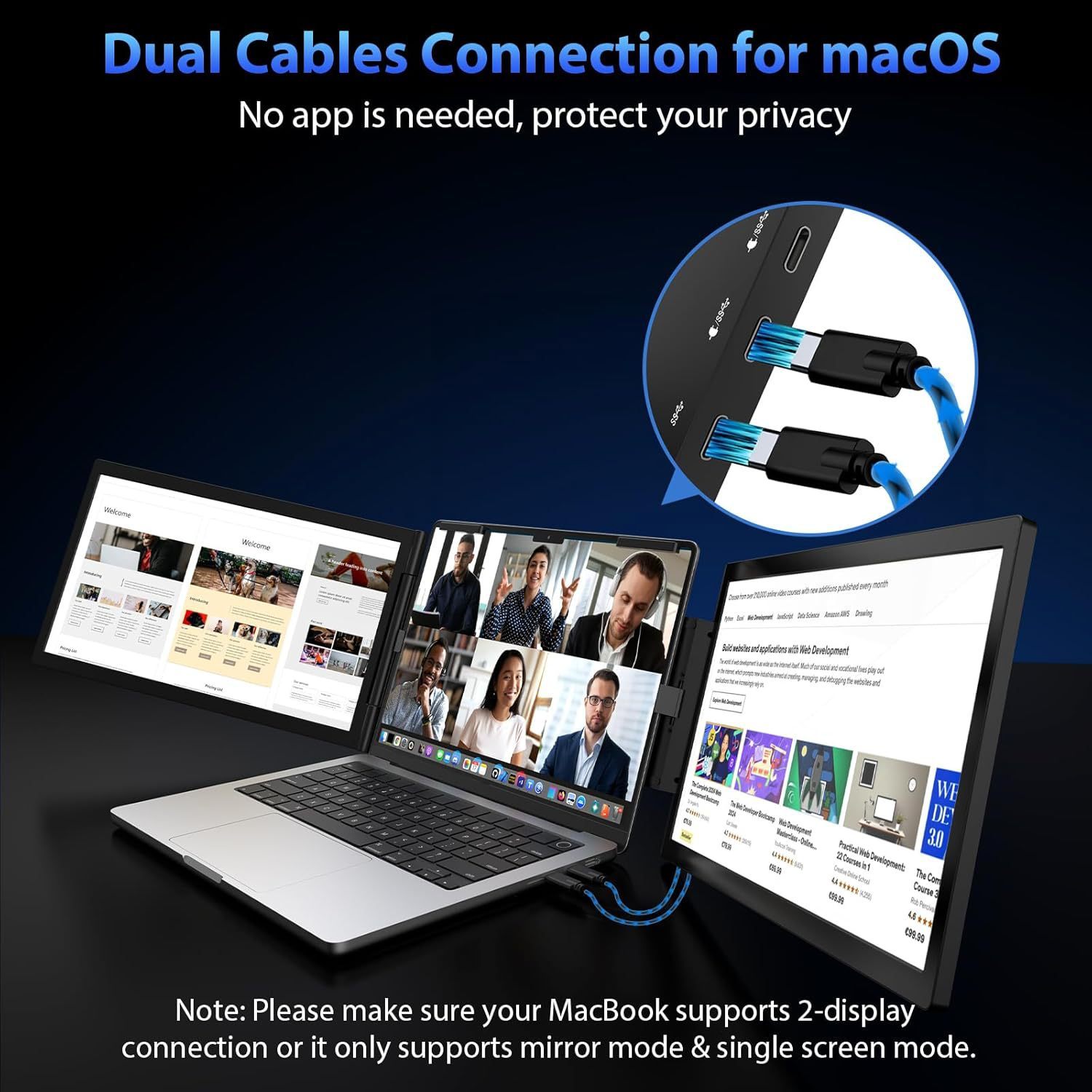 14-inch Dual-Screen Portable Monitor Laptop Expansion Screen - Image 2