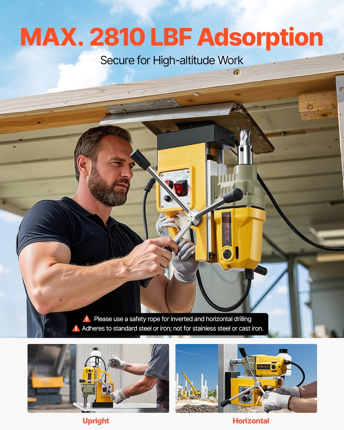 Magnetic Drill 1400W 2810 Lbf Mag Drill Press 1.6 In Boring Diameter 11 Bits - Image 4