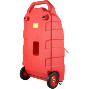 Fuel Caddy, 32 Gallon, Portable Fuel Storage Tank On-Wheels, With 12V DC Transfer Pump, Gasoline Diesel Fuel Container With 8.2 Ft Hose, Flow Rate 7L/min, For Trucks, Boats, Lawn Mowers