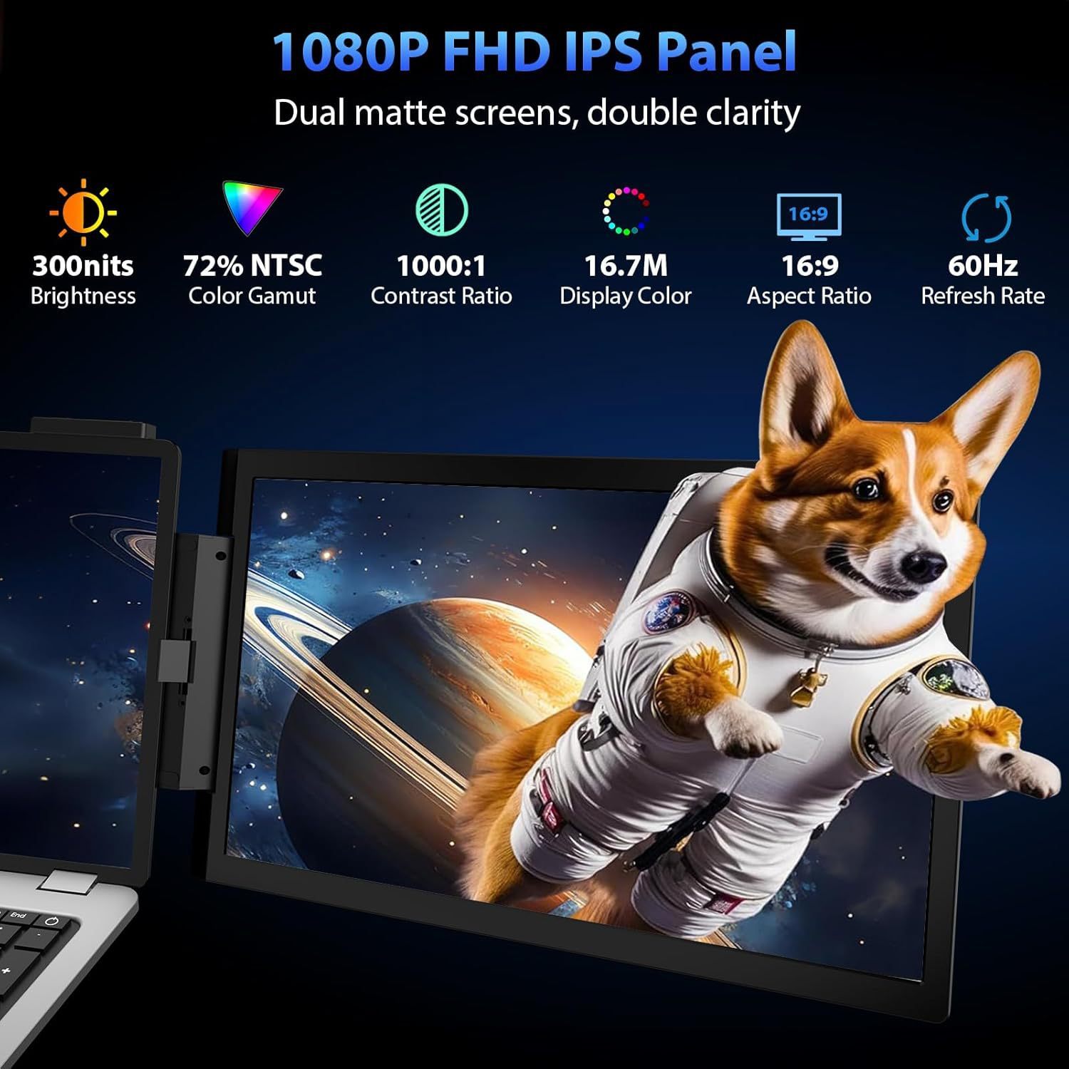 14-inch Dual-Screen Portable Monitor Laptop Expansion Screen - Image 3