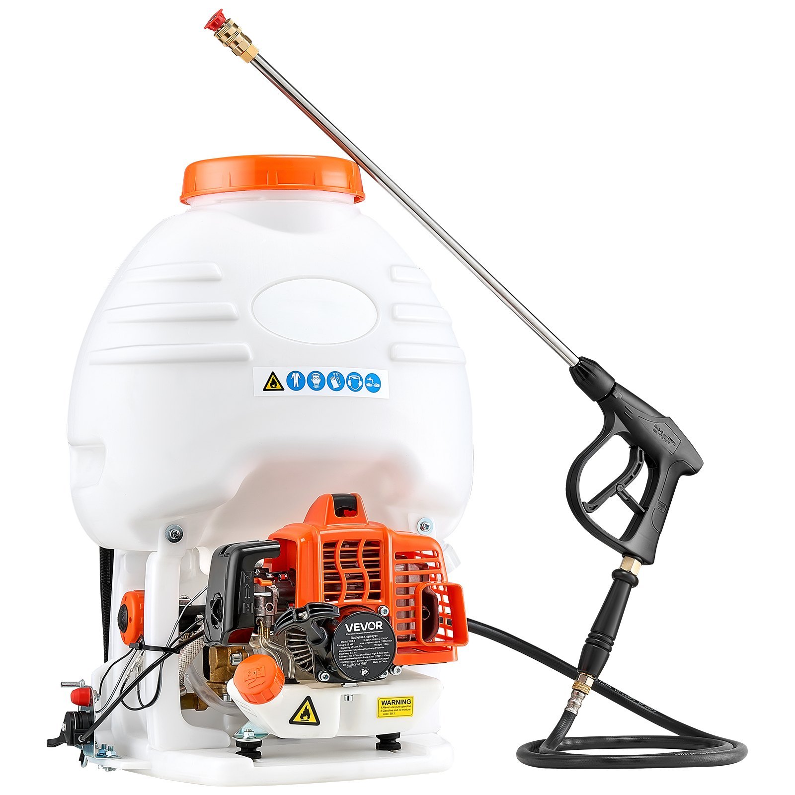 Gas Powered Backpack Sprayer, 26.5CC 0.9HP Engine, Garden Sprayer With 5 Gallon Tank, Large Area Coverage, Lawn Spraying Machine With 24 In Wand & Nozzles For Efficient Gardening & Farming