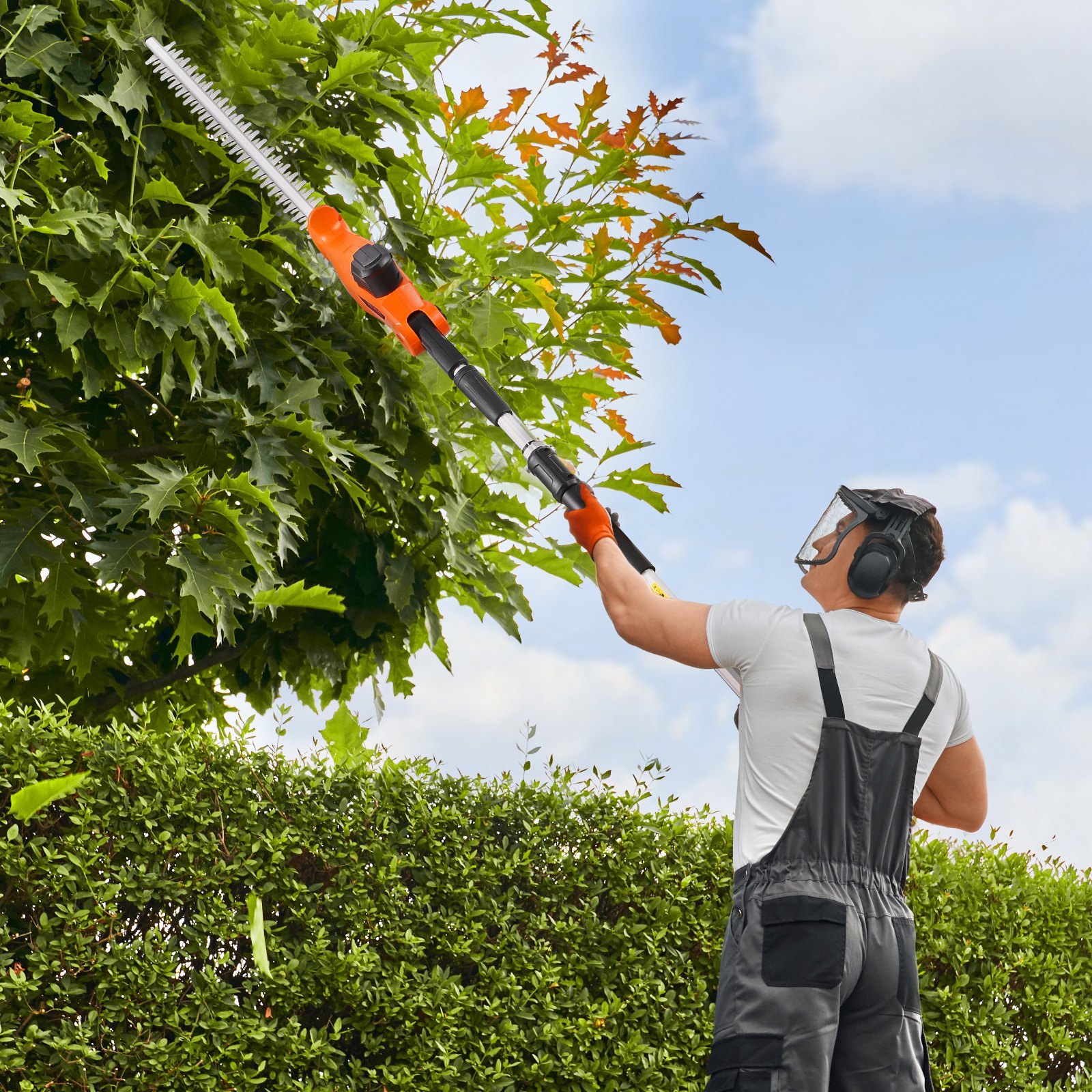 Cordless Electric Hedge Trimmer 20V 1200RMP With 20in Blade Extendable Trimmer