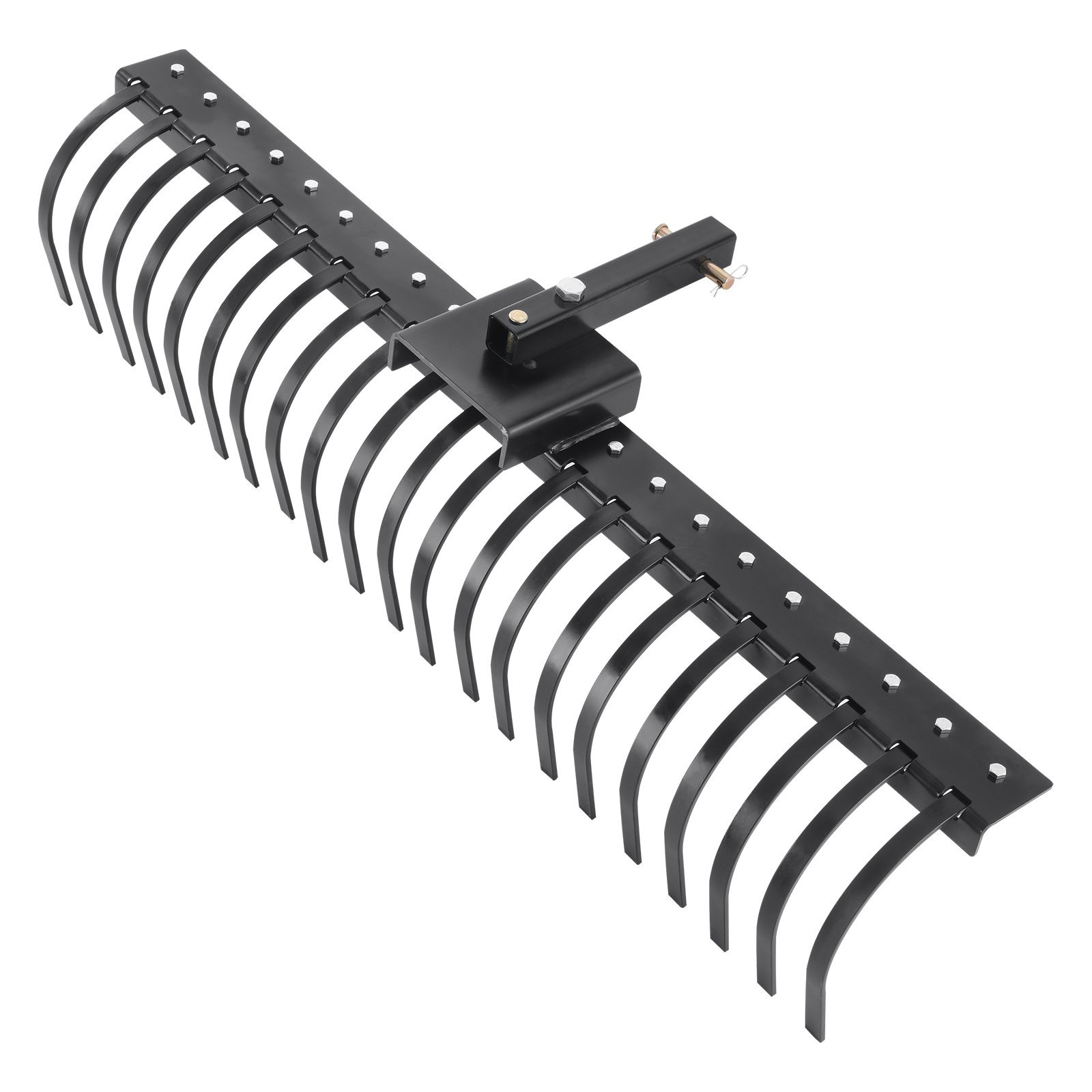 Tow Behind Landscape Rake, Tow Dethatcher With 21 Steel Coil Tines, Lawn Dethatcher Rake Attaches Toolbars And 3-point Suspension Systems, For Leaves, Pine Needles, And Grass - Image 2