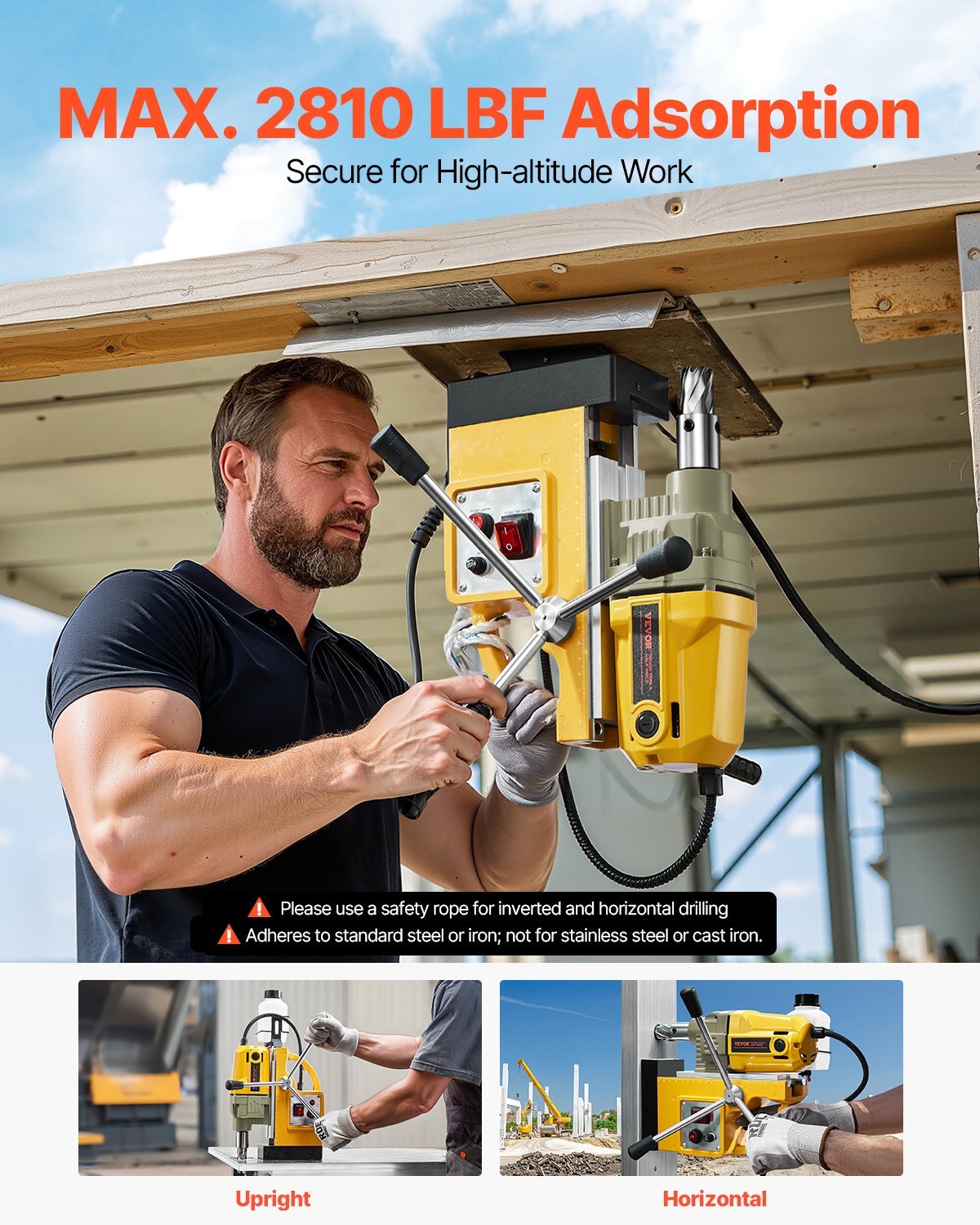 Magnetic Drill 1400W 2810 Lbf Mag Drill Press 1.6 In Boring Diameter 800 RPM - Image 5