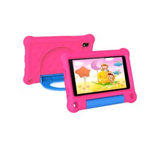 G-tab T7Pro Kids Tablet 7 Inch 1024&600 IPS Screen Android 14 1.5GHz Quad-core CPU 4GB RAM 2GB &2GB Expansion 64GB ROM 2.4&5GHz WiFi 3000mAh Battery 2MP&2MP Camera-Pink