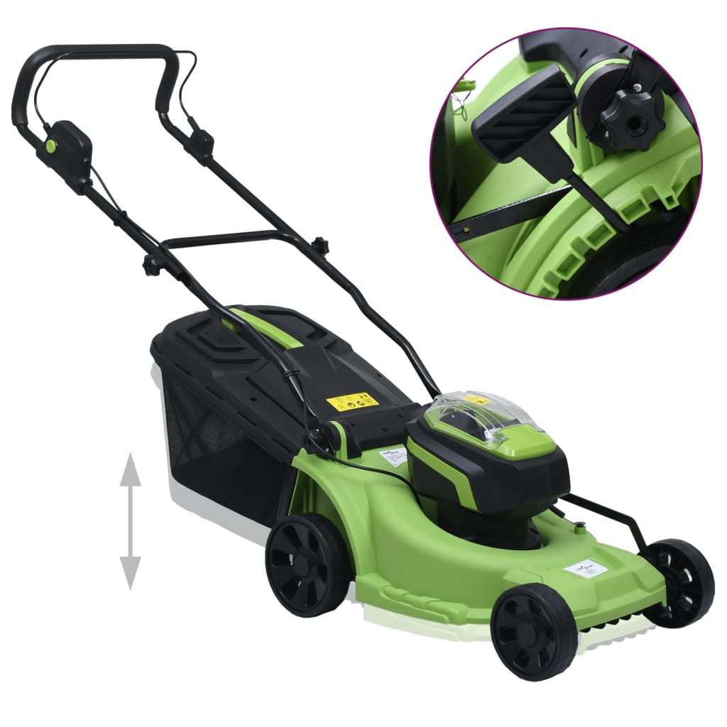 Cordless Lawn Mower with two 20V 2000 mAh Li-Ion battery packs - Image 3