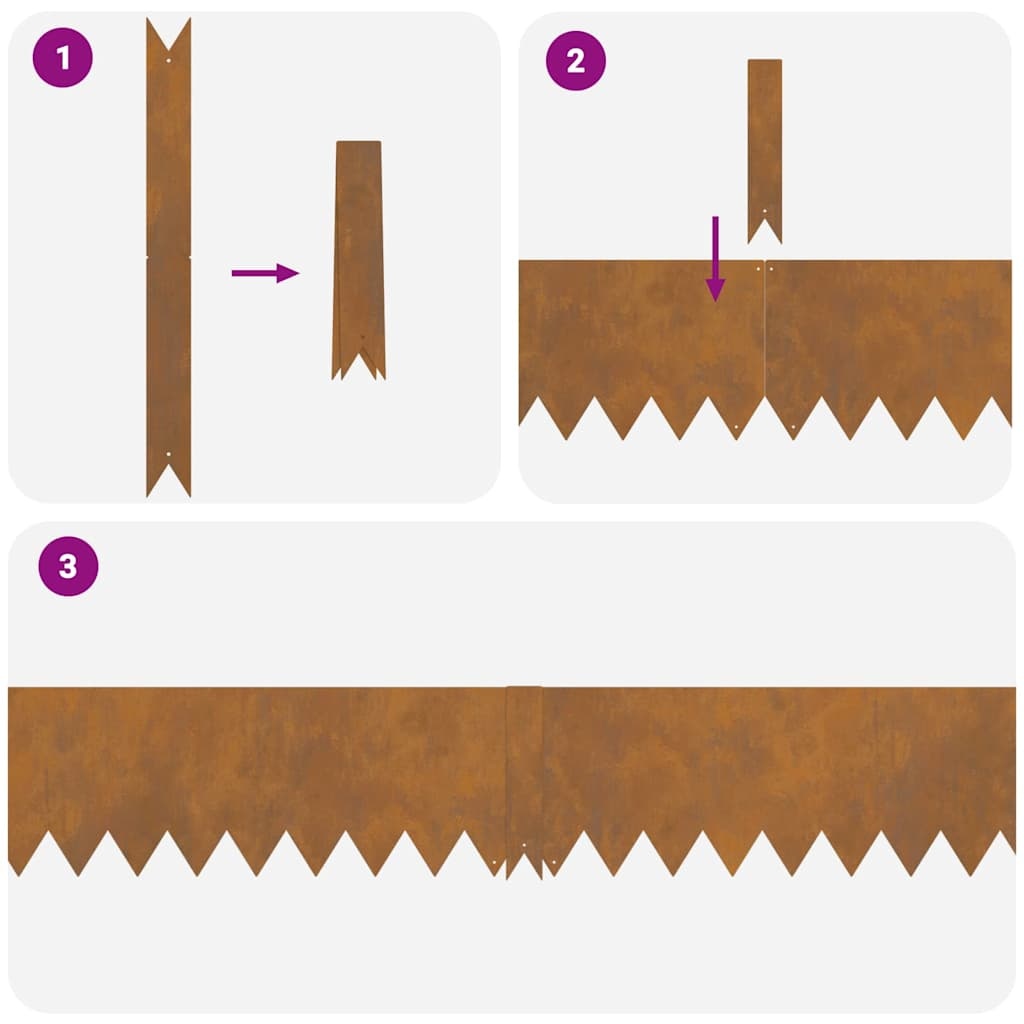 lawn edging, 20 pieces, 100 x 0, weatherproof steel - Image 5