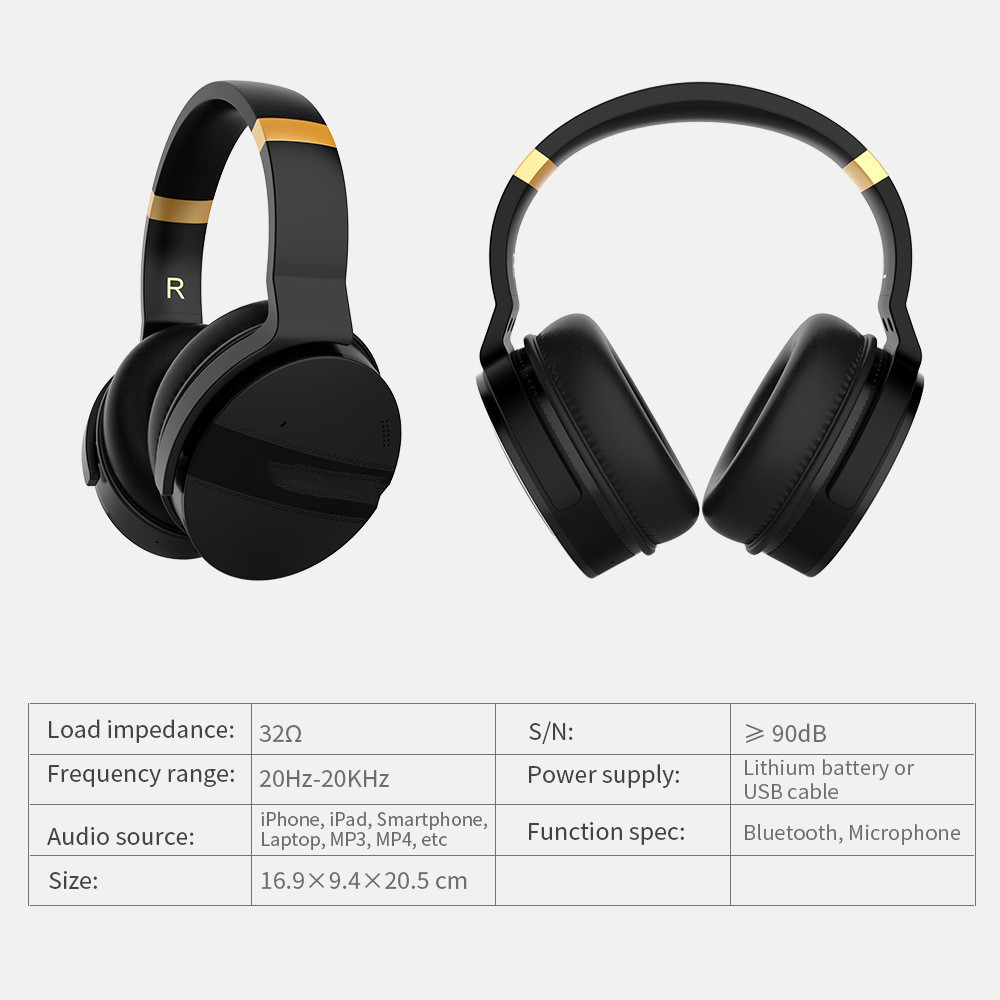 E8A Active Noise Cancelling Headset Computer Mobile Phone Heavy Bass Gaming Wireless Bluetooth Sports - Image 4