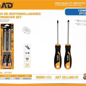 2PCS 6-inch Three-color Handle Screwdrivers, Free Shipping