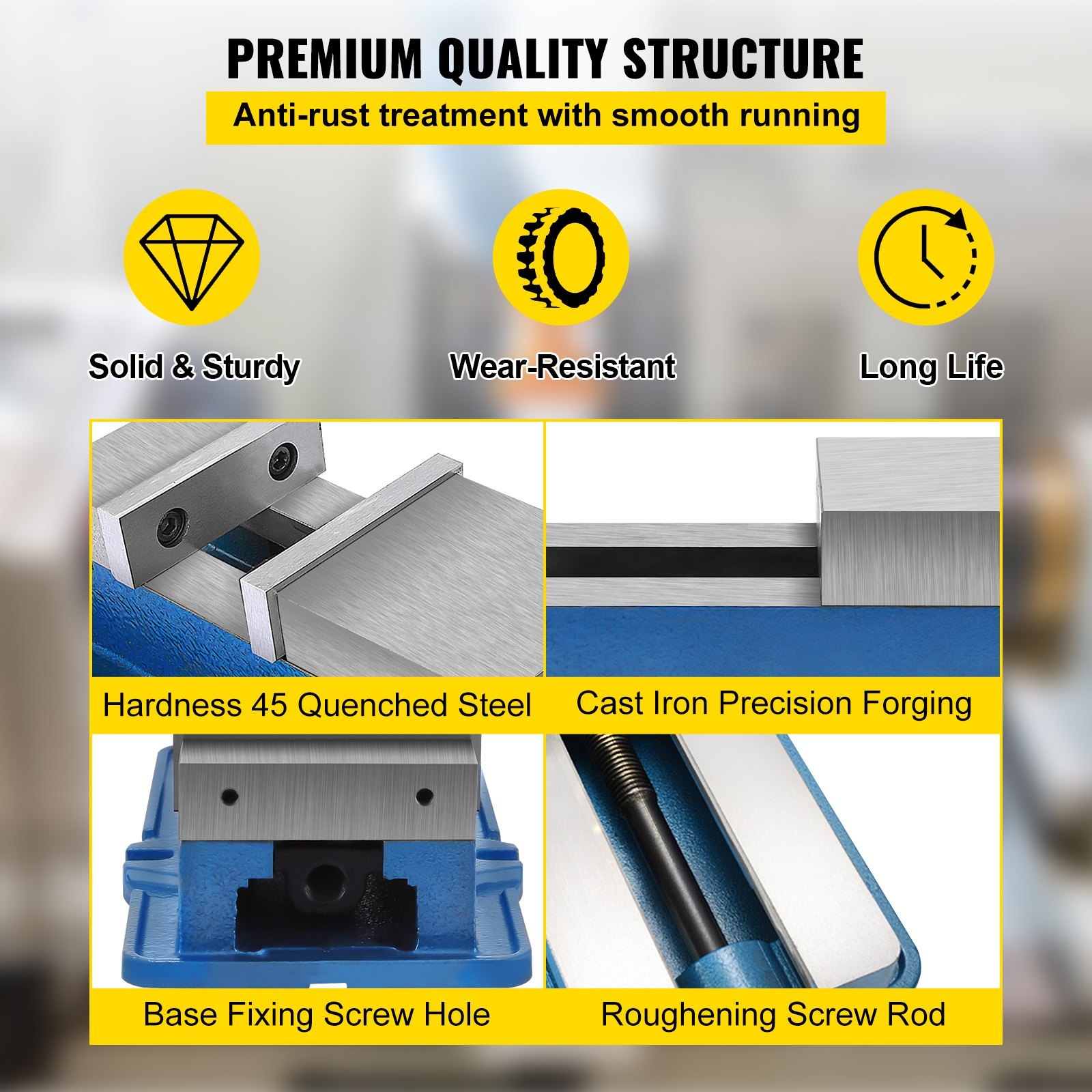 6'' ACCU Lock Vise For Precision, Milling Vice With 6 Inch Jaw For Drill Press, Milling & Drilling Bench Clamp Vice - Image 5